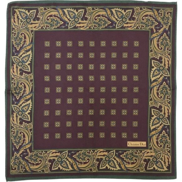 561189BP (S1) Christian Dior Scarf Paisley Multicolor Silk - Picture 1 of 8